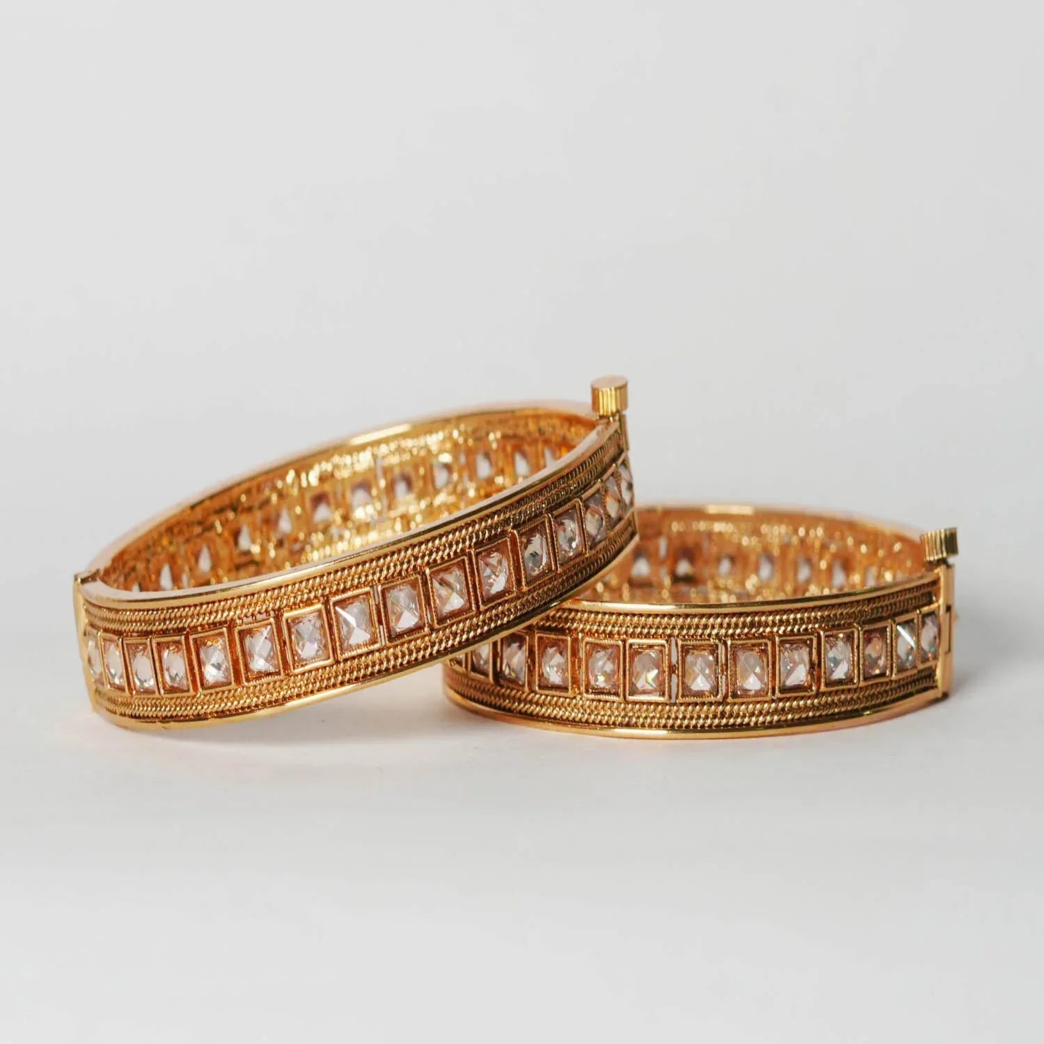 Antique Handcrafted Brass Kada Bracelet for Women & Girls - The Golden Cascade